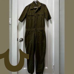 True Religion Green Utility Jumpsuit